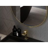Mexen Loft apvalus vonios kambario veidrodis 30 cm, šlifuoto aukso spalvos rėmas - 9850-030-030-000-50