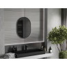 Mexen Loft ovalus vonios veidrodis 70 x 50 cm, juodas rėmelis - 9851-070-050-000-70