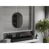 Mexen Loft veidrodinis ovalus veidrodis 70 x 50 cm, juodas rėmas - 9851-070-050-000-70