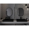 Mexen Loft ovalus vonios veidrodis 70 x 50 cm, juodas rėmelis - 9851-070-050-000-70