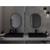 Mexen Loft veidrodinis ovalus veidrodis 70 x 50 cm, juodas rėmas - 9851-070-050-000-70