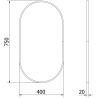Mexen Loft vonios veidrodis ovalus 75 x 40 cm, juodas rėmas - 9851-075-040-000-70