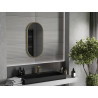 Mexen Loft ovalus vonios veidrodis 80 x 40 cm, šlifuoto aukso spalvos rėmas - 9851-080-040-000-50