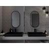 Mexen Loft vonios kambario ovalinis veidrodis 80 x 40 cm, juodas rėmas - 9851-080-040-000-70