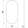 Mexen Loft vonios kambario ovalinis veidrodis 80 x 40 cm, juodas rėmas - 9851-080-040-000-70