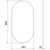 Mexen Loft vonios veidrodis ovalus 80 x 45 cm, rėmas auksinis - 9851-080-045-000-50