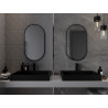 Mexen Loft ovalus veidrodžių vonios veidrodis 80 x 45 cm, juodas rėmas - 9851-080-045-000-70