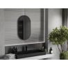 Mexen Loft ovalus vonios veidrodis 80 x 45 cm, juodas rėmas - 9851-080-045-000-70