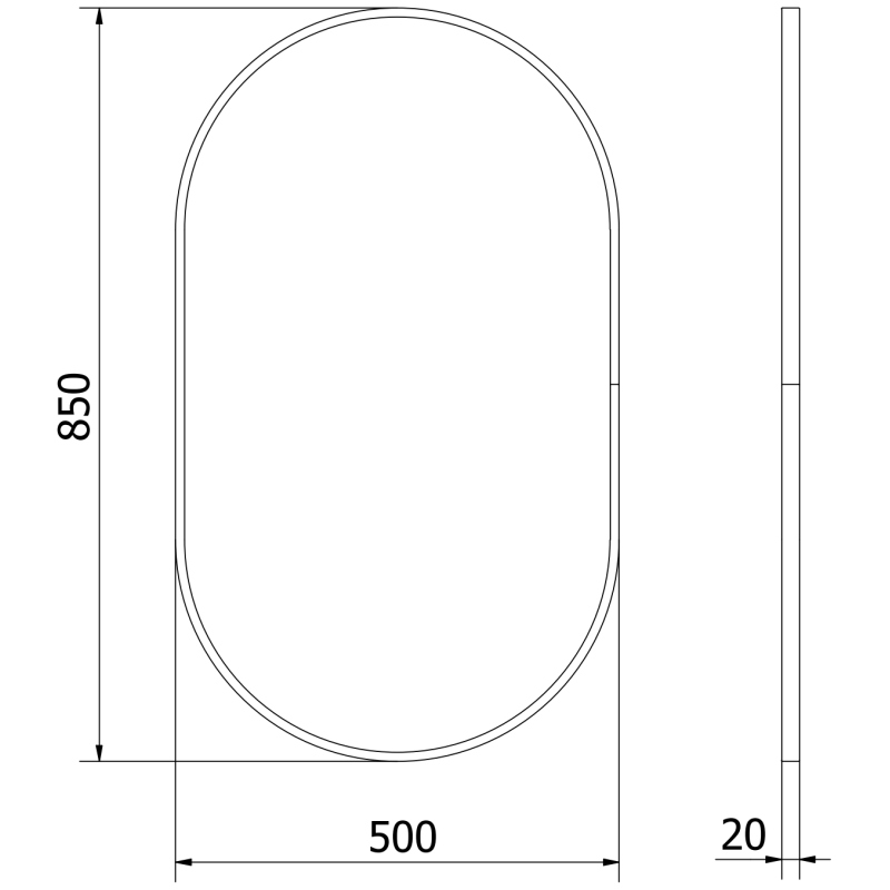 Mexen Loft ovalus vonios veidrodis 85 x 50 cm, auksinis rėmas - 9851-085-050-000-50