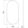 Mexen Loft ovalo formos vonios veidrodis 90 x 45 cm, juodas rėmas - 9851-090-045-000-70