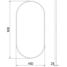Mexen Loft ovalus vonios kambario veidrodis 90 x 45 cm, juodas rėmas - 9851-090-045-000-70