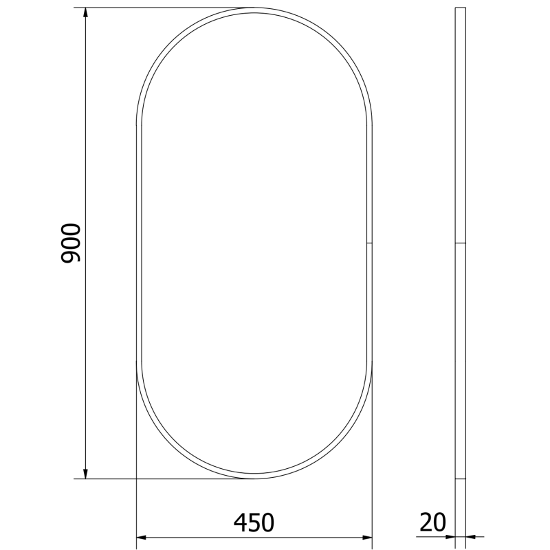 Mexen Loft ovalus vonios veidrodis 90 x 45 cm, aukso spalvos rėmas - 9851-090-045-000-50
