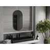 Mexen Loft ovalus vonios kambario veidrodis 90 x 45 cm, juodas rėmas - 9851-090-045-000-70