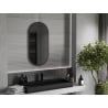 Mexen Loft vonios kambario veidrodis ovalus 90 x 45 cm, juodas rėmas - 9851-090-045-000-70