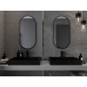 Mexen Loft ovalo formos vonios veidrodis 90 x 45 cm, juodas rėmas - 9851-090-045-000-70
