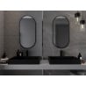 Mexen Loft vonios kambario veidrodis ovalus 90 x 45 cm, juodas rėmas - 9851-090-045-000-70