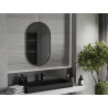 Mexen Loft ovalus vonios veidrodis 90 x 55 cm, juodas rėmas - 9851-090-055-000-70