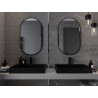 Mexen Loft ovalus vonios veidrodis 90 x 55 cm, juodas rėmas - 9851-090-055-000-70