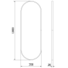 Mexen Loft ovalus vonios veidrodis 100 x 35 cm, auksinis rėmas - 9851-100-035-000-50