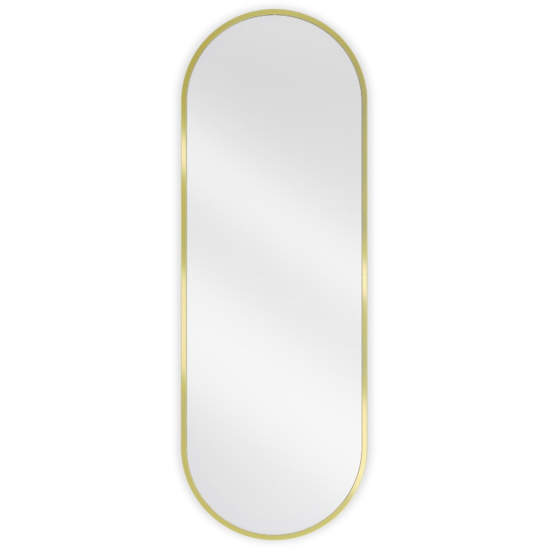 Mexen Loft ovalo formos vonios veidrodis 100 x 35 cm, auksinis rėmas - 9851-100-035-000-50