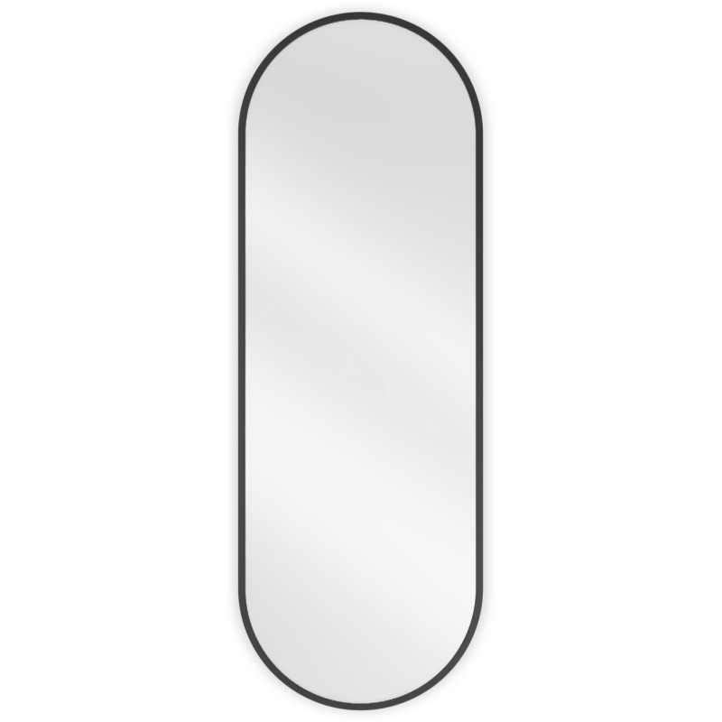 Mexen Loft ovalus vonios kambario veidrodis 100 x 35 cm, juodas rėmas - 9851-100-035-000-70