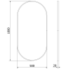 Mexen Loft ovalus vonios veidrodis 100 x 50 cm, aukso rėmas - 9851-100-050-000-50