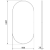 Mexen Loft ovalus vonios veidrodis 100 x 50 cm, juodas rėmelis - 9851-100-050-000-70
