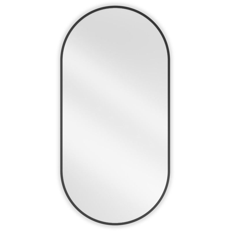 Mexen Loft ovalus vonios veidrodis 100 x 50 cm, juodas rėmas - 9851-100-050-000-70