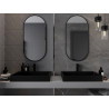 Mexen Loft vonios veidrodis ovalus 100 x 50 cm, juodas rėmas - 9851-100-050-000-70
