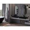 Mexen Loft ovalus vonios veidrodis 100 x 50 cm, juodas rėmelis - 9851-100-050-000-70