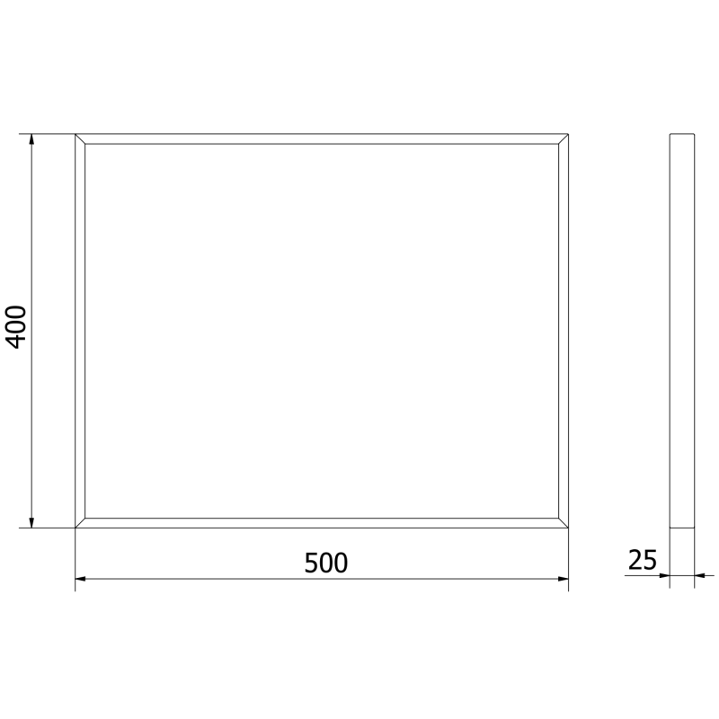 Mexen Loft stačiakampis vonios veidrodis 50 x 40 cm, auksinis rėmas - 9852-050-040-000-50