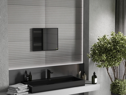 Mexen Loft stačiakampis vonios veidrodis 50 x 40 cm, juodas rėmas - 9852-050-040-000-70