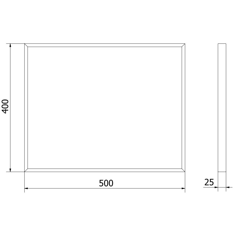 Mexen Loft Vonios kambario stačiakampis veidrodis 50 x 40 cm, juodas rėmas - 9852-050-040-000-70