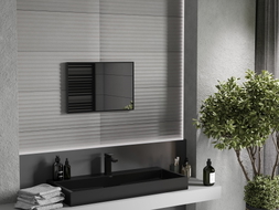 Mexen Loft stačiakampis vonios kambario veidrodis 60 x 40 cm, juodas rėmelis - 9852-060-040-000-70