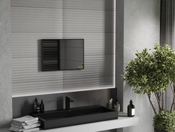 Mexen Loft stačiakampis vonios veidrodis 60 x 40 cm, juodas rėmas - 9852-060-040-000-70