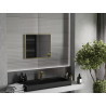 Mexen Loft stačiakampis 60 x 50 cm vonios veidrodis, aukso rėmas - 9852-060-050-000-50