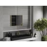 Mexen Loft stačiakampis vonios kambario veidrodis 60 x 50 cm, auksinis rėmas - 9852-060-050-000-50
