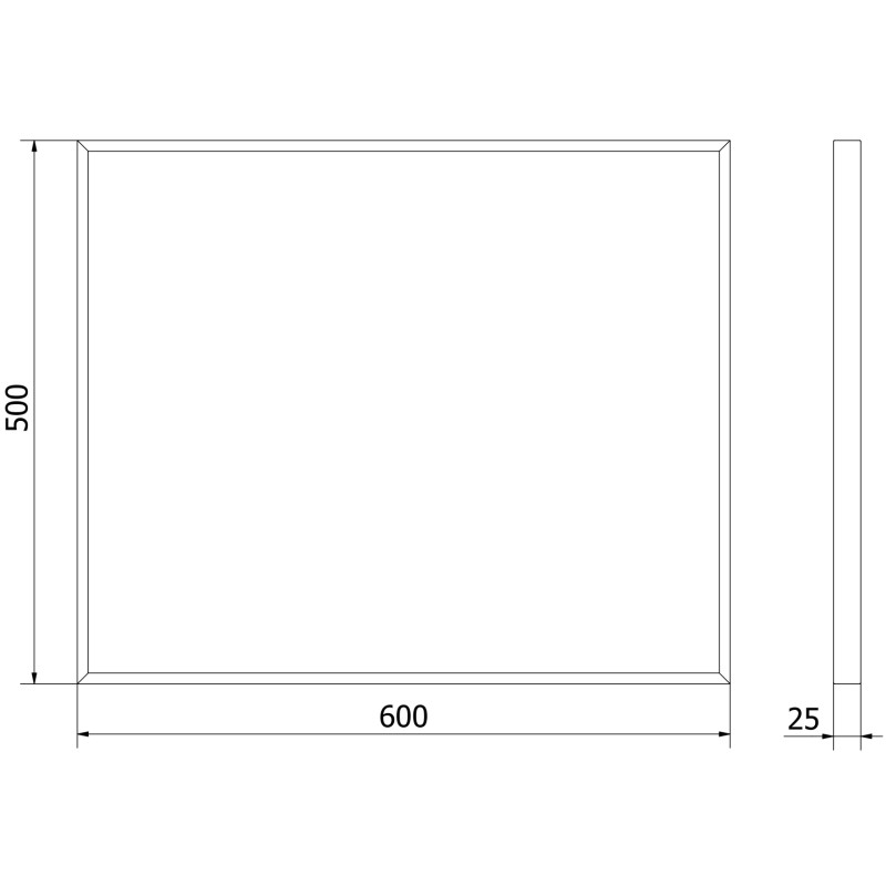 Mexen Loft stačiakampis vonios veidrodis 60 x 50 cm, auksinis rėmas - 9852-060-050-000-50
