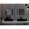 Mexen Loft stačiakampis 60 x 50 cm veidrodis vonios kambariui, juodas rėmas - 9852-060-050-000-70
