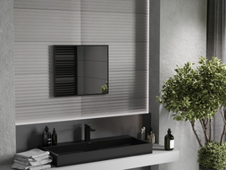 Mexen Loft stačiakampis 60 x 50 cm veidrodis vonios kambariui, juodas rėmas - 9852-060-050-000-70