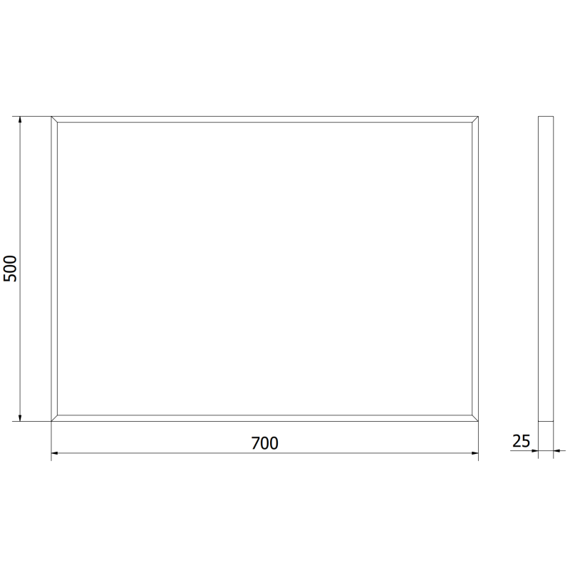 Mexen Loft stačiakampis vonios veidrodis 70 x 50 cm, auksinis rėmas - 9852-070-050-000-50