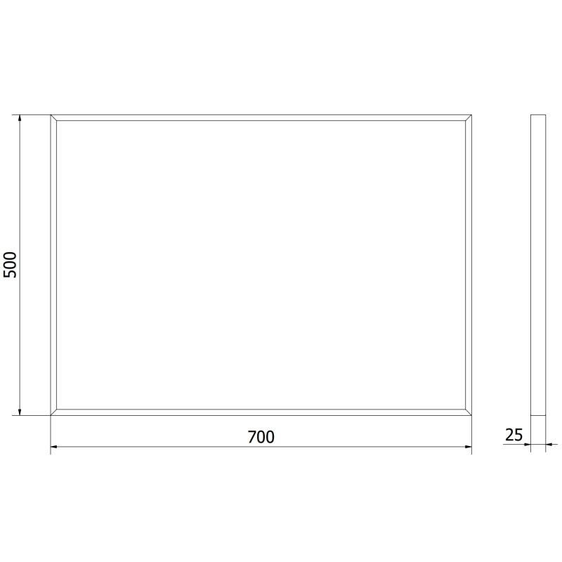 Mexen Loft stačiakampis vonios veidrodis 70 x 50 cm, aukso rėmas - 9852-070-050-000-50