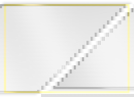 Mexen Loft stačiakampis vonios veidrodis 70 x 50 cm, auksinis rėmas - 9852-070-050-000-50