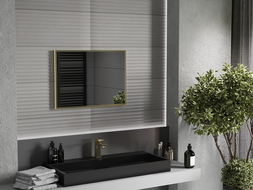 Mexen Loft stačiakampis veidrodis 70 x 50 cm, aukso rėmas - 9852-070-050-000-50
