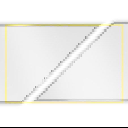Mexen Loft stačiakampis vonios veidrodis 60 x 40 cm, auksinis rėmas - 9852-060-040-000-50