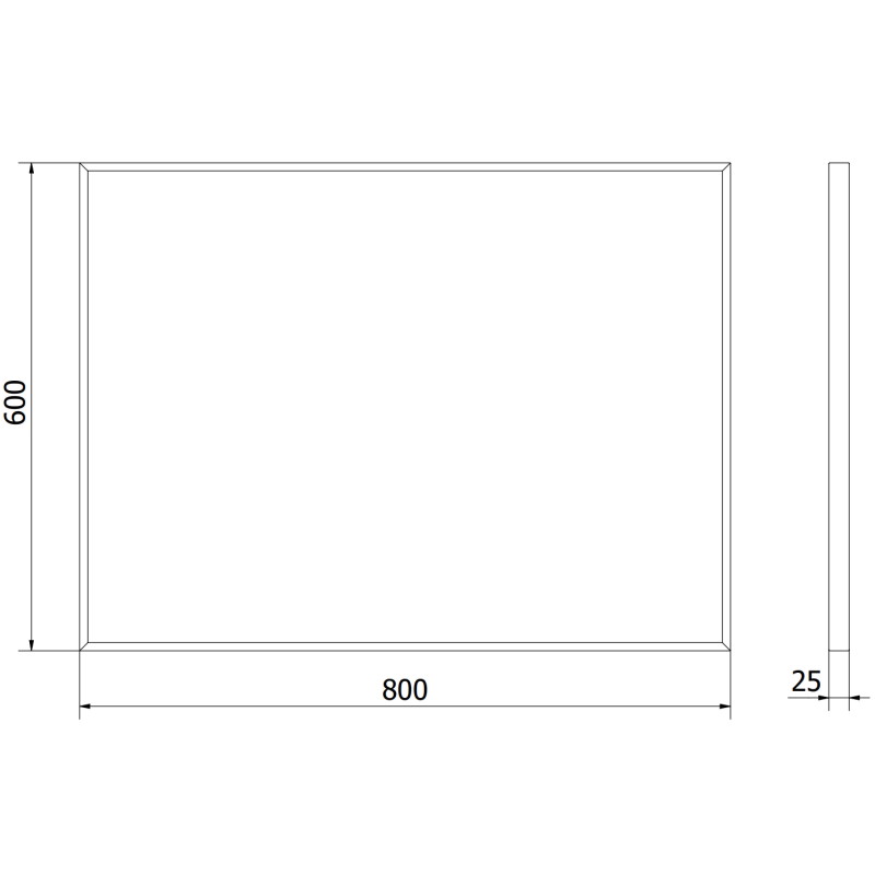 Mexen Loft vonios kambario veidrodis stačiakampis 80 x 60 cm, auksinis rėmas - 9852-080-060-000-50