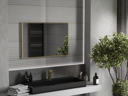 Mexen Loft stačiakampis vonios veidrodis 90 x 60 cm, aukso rėmas - 9852-090-060-000-50