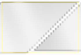 Mexen Loft stačiakampis vonios veidrodis 90 x 60 cm, auksinis rėmas - 9852-090-060-000-50