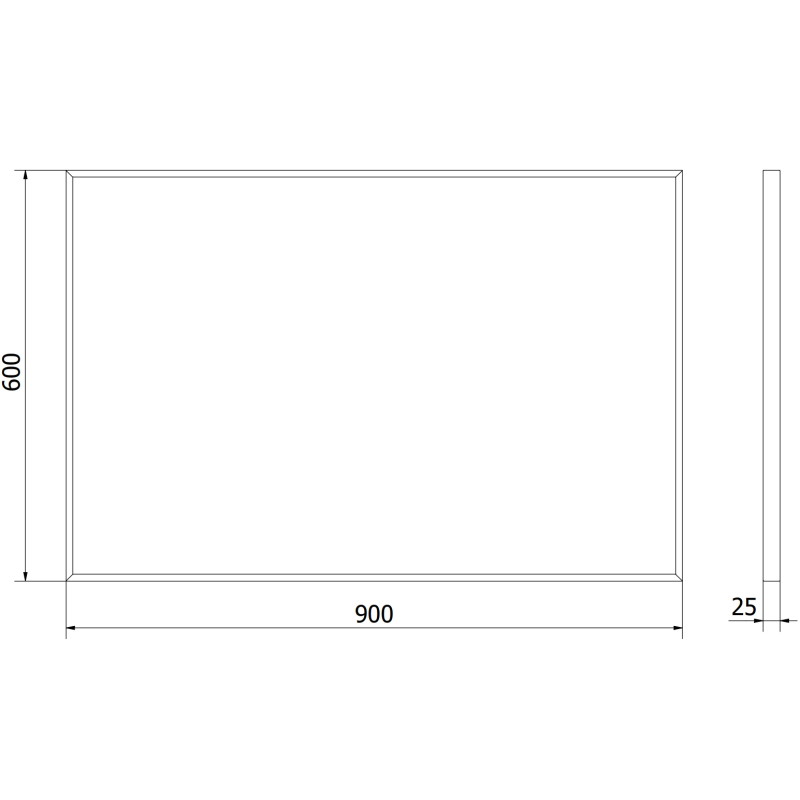Mexen Loft stačiakampis vonios veidrodis 90 x 60 cm, aukso rėmas - 9852-090-060-000-50