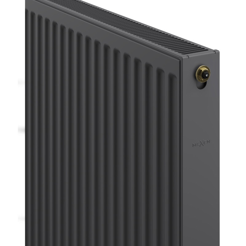 Mexen CV21 plokštelinis radiatorius 300 x 2800 mm, apatinis prijungimas, 2061 W, antracitas - W621-030-280-66
